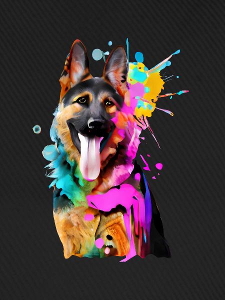 Farbkleckse Schäferhund