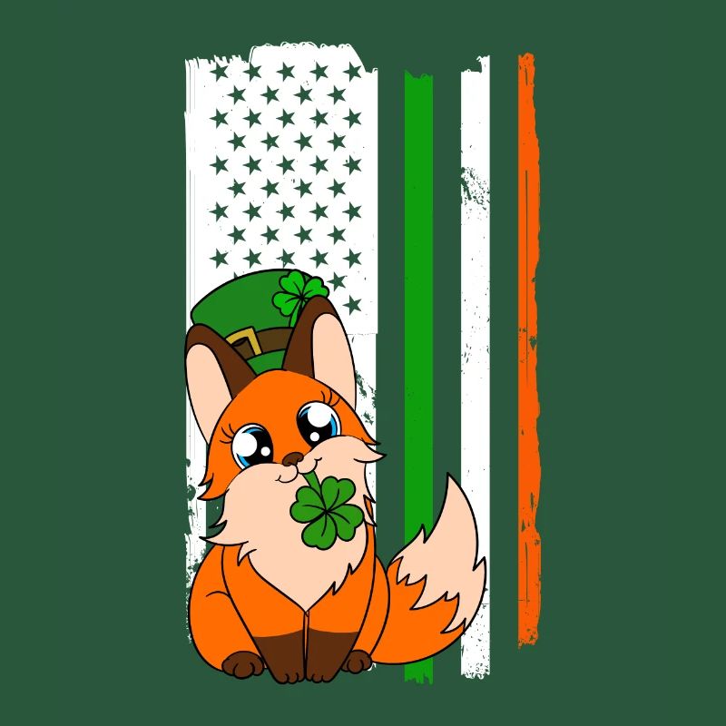 Cute Fox Clover St. Patrick's Day