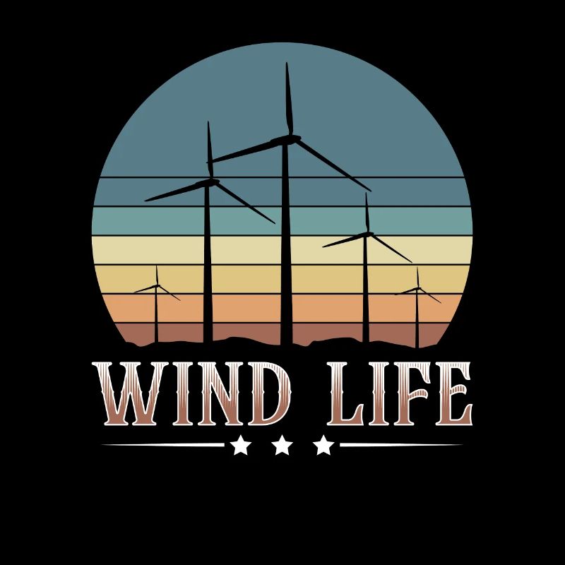 Wind Life Shirt Geschenk Windräder