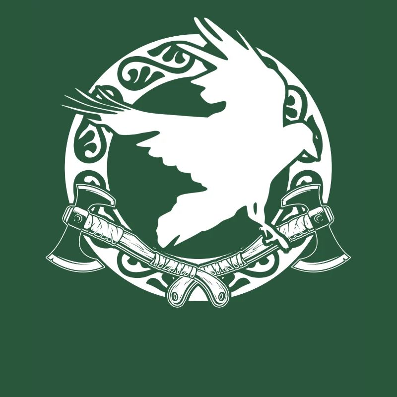Rabe und Äxte Odhin Valhalla Wikinger