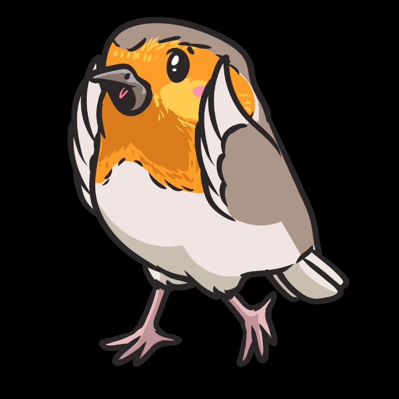 Robin Bird Kawaii Emoticon