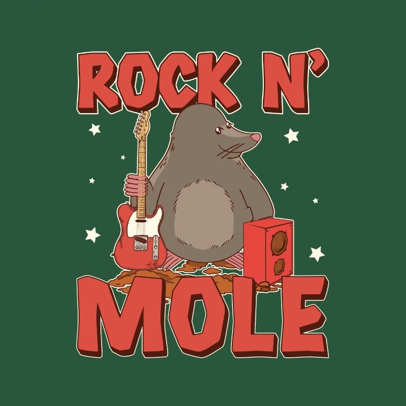 Funny Mole Rat Rock N' Mole For Mole Puns Lover