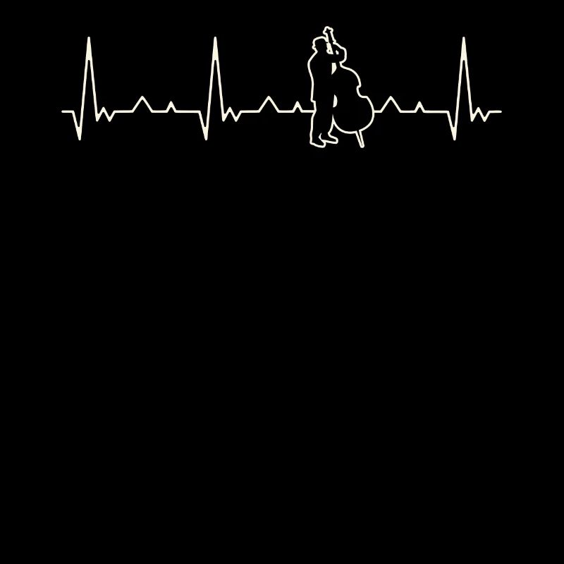 Bajo doble tocando hombre. Corazón. Amor. Ekg.