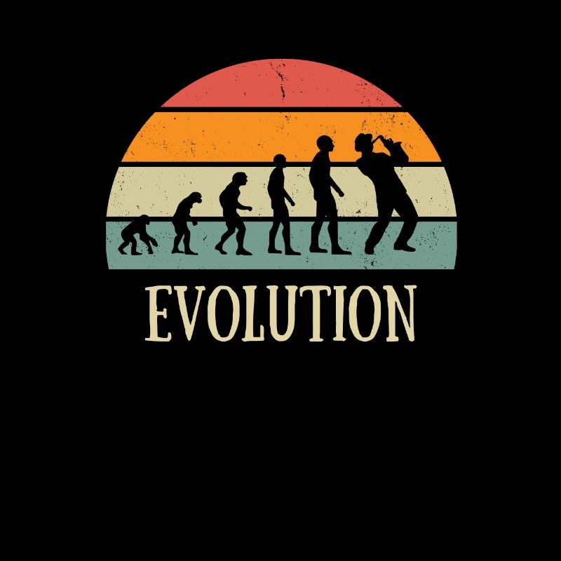 Evolution vintage saxophone man humor gift