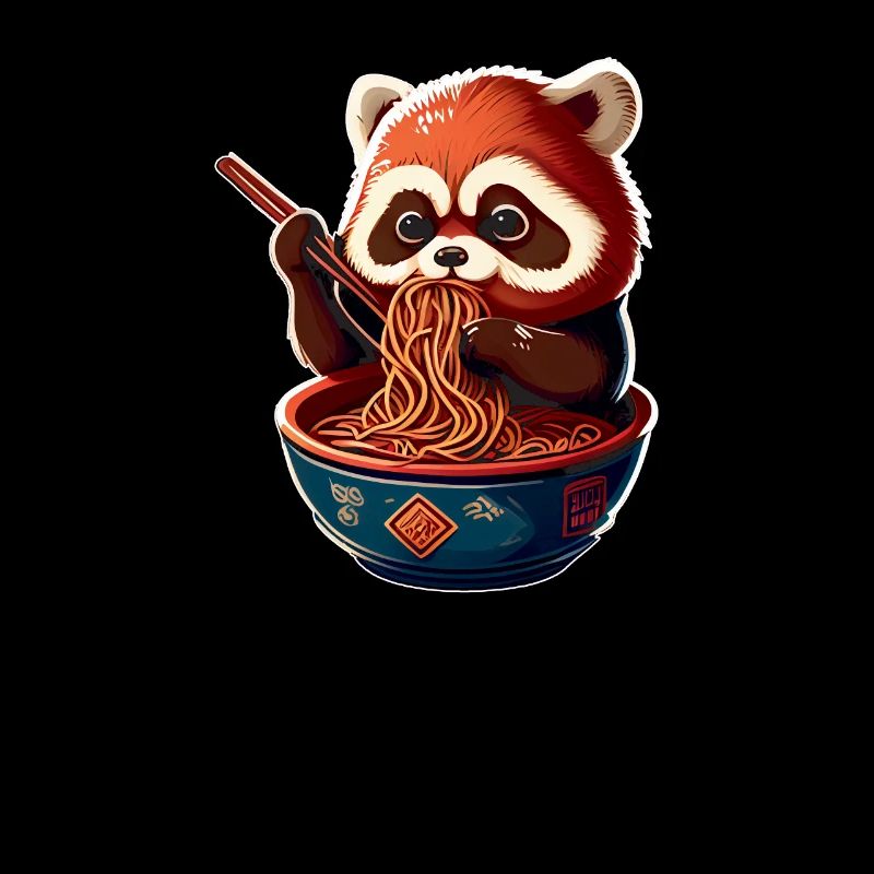 But first ramen sweet red panda eats ramen