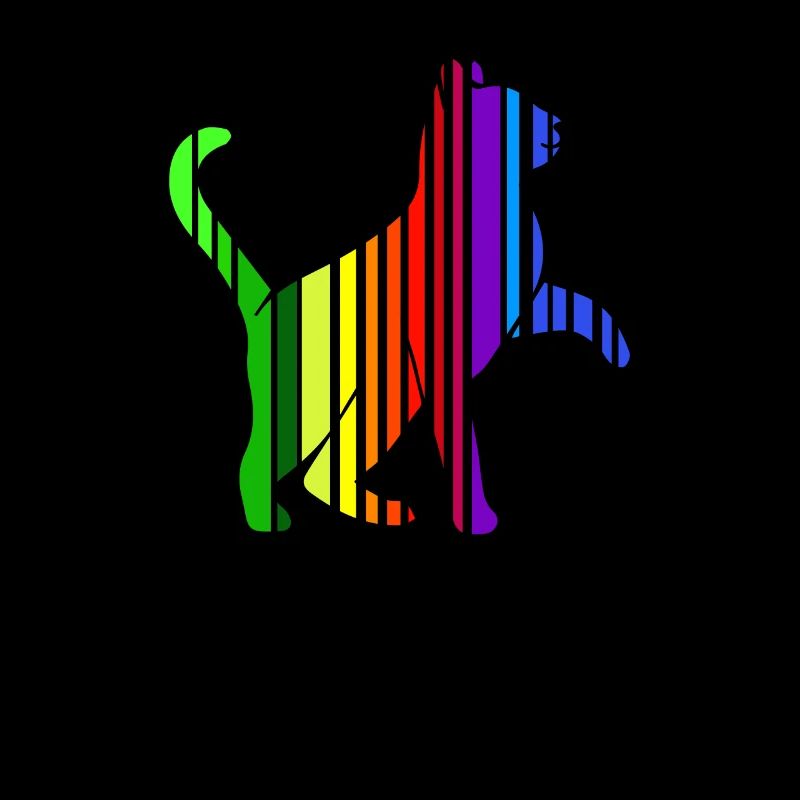 Chat coloré en arc-en-ciel rayures chats ami