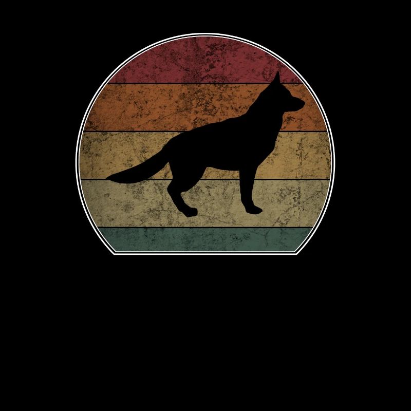 Retro Schäferhund Sonnenuntergang