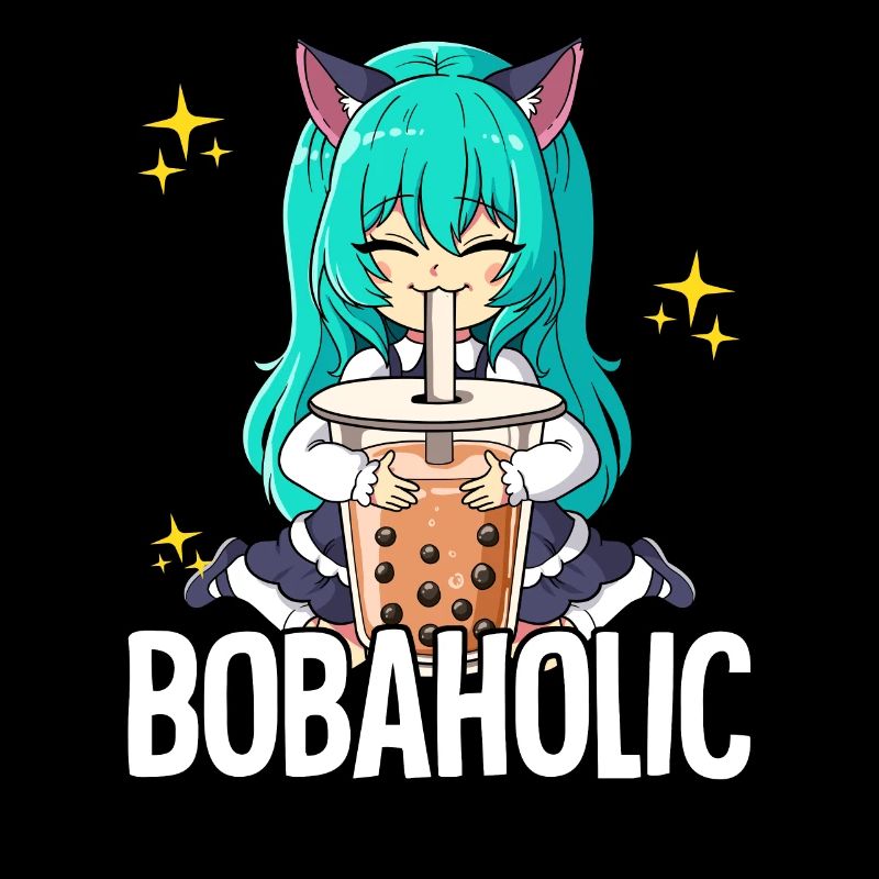 Bubble Tea Anime Neko Mädchen Boba Tea Bobaholic