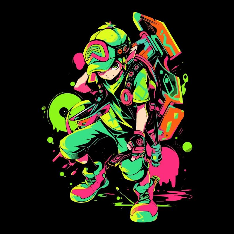 Legendary Forest Boy: Cool Splashy Gaming Design