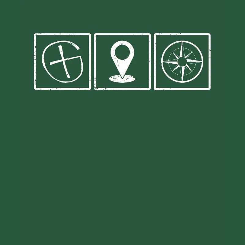 X Symbol + Destination Point + Compass Rose - Geocaching
