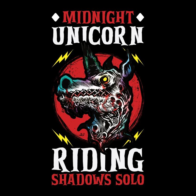 Dunkles Einhorn Horror Einhorn Mitternacht Einhorn