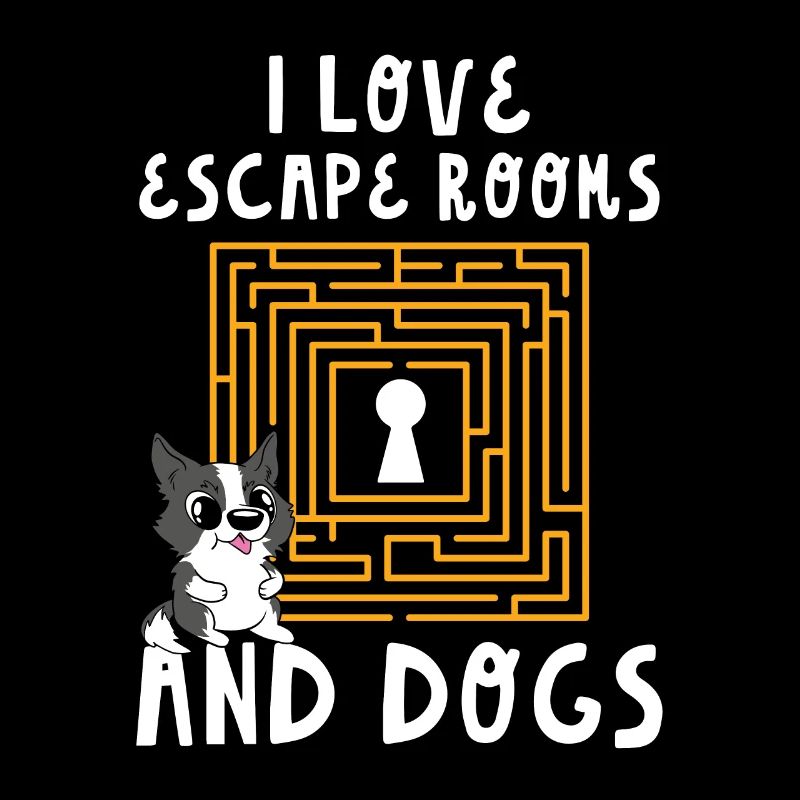 Défi mignon J’aime les salles d’évasion et les chiens Puzzle