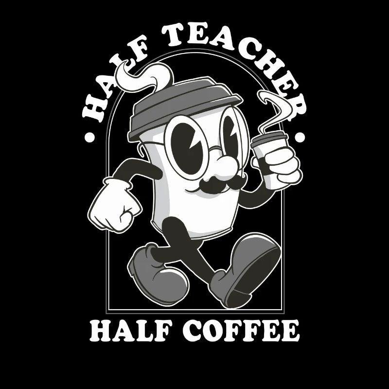 Halbkaffee halbe Lehrer Geschenk lustiger halbe Le