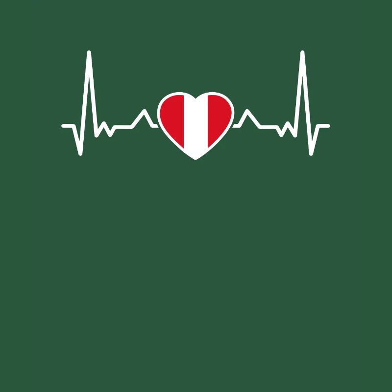 Peru Heartbeat Peruvian Flag Peruvian