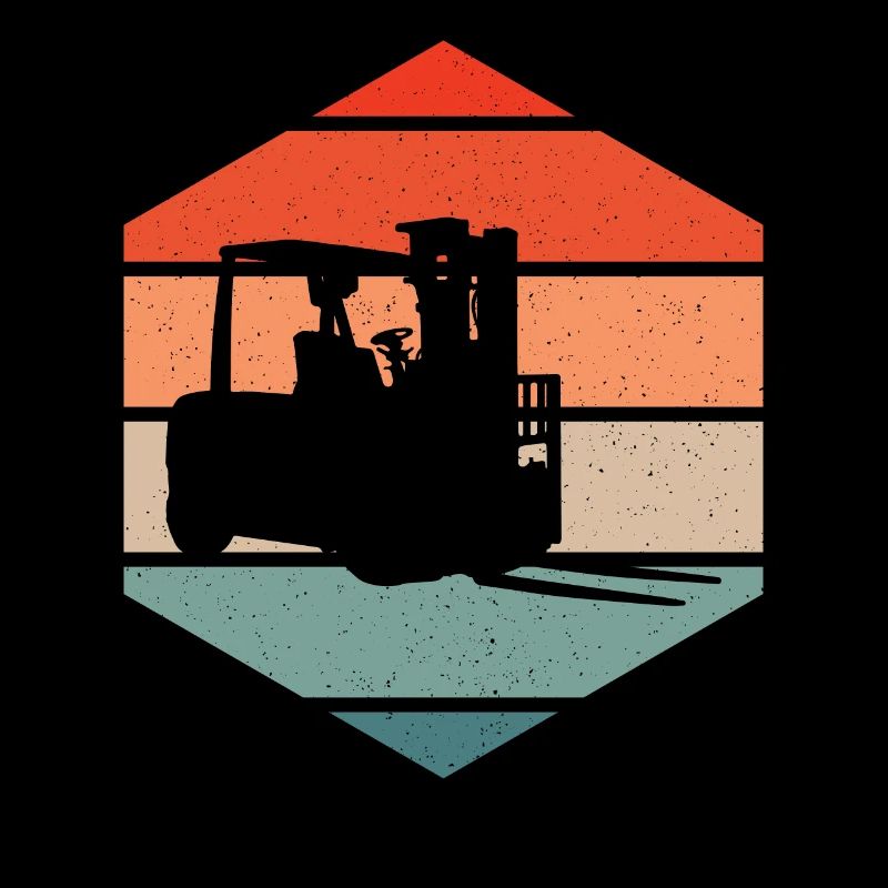 Retro Forklift Operator Forklifting Vintage Forkli