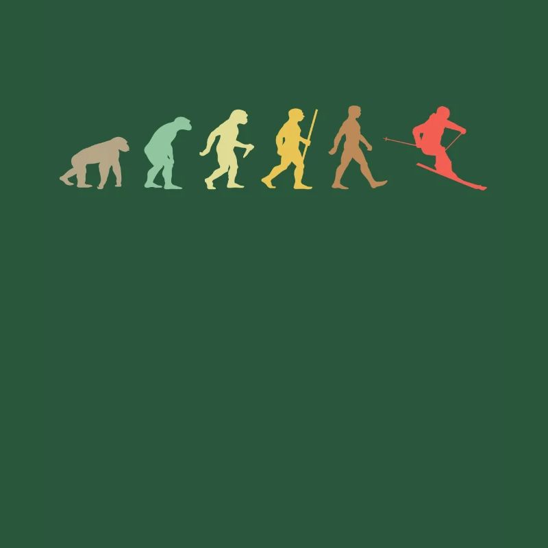 Skiing Retro Skier Evolution Ski