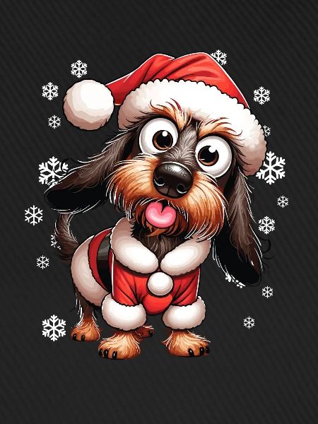 Wire-haired Dachshund Dog Christmas