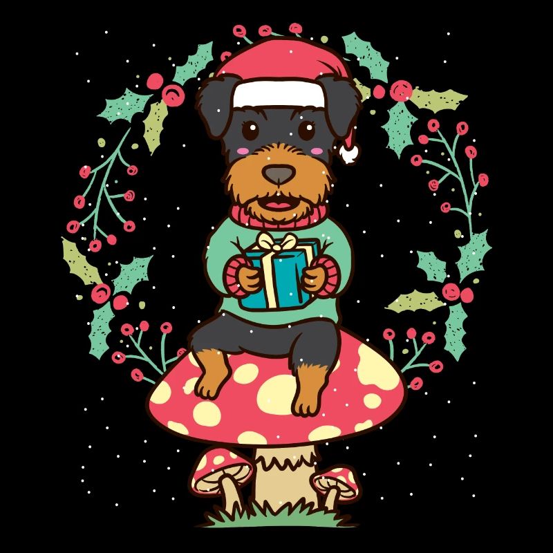Deutsche Jagdterrier Hund Weihnachtskranz