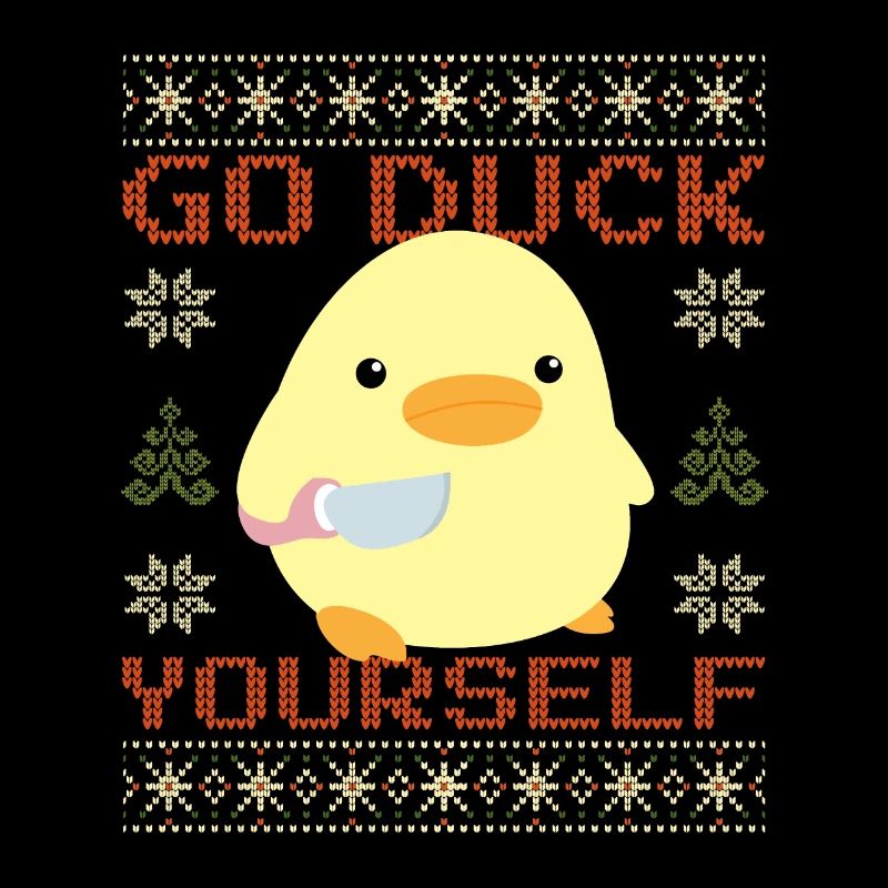 Duck With Knife Meme Duck Yourself Ugly Christmas