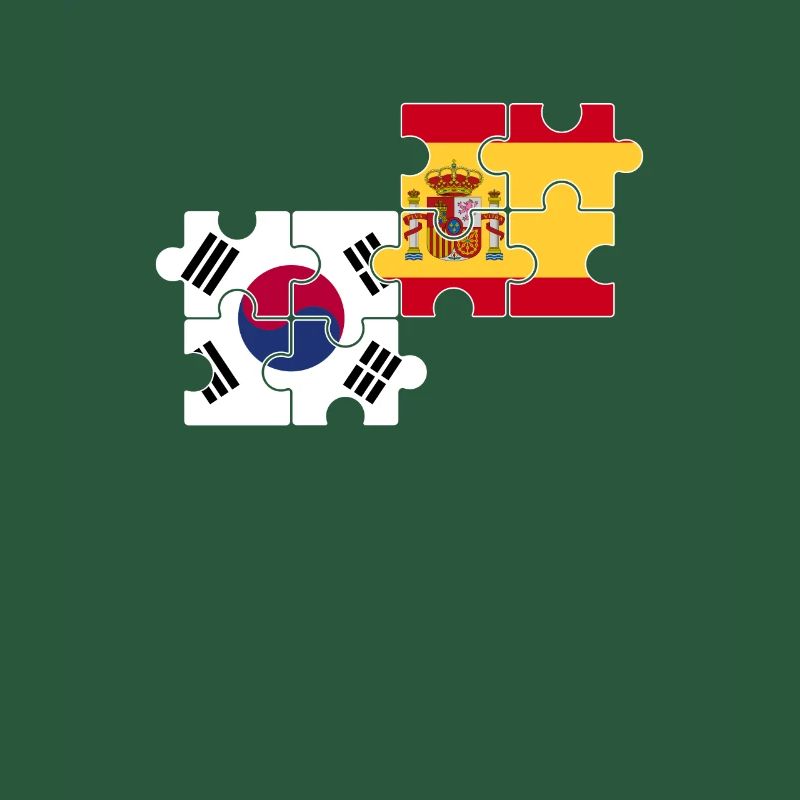 Corée du Sud, Espagne, drapeau, Espagnols, Sud-Coréens