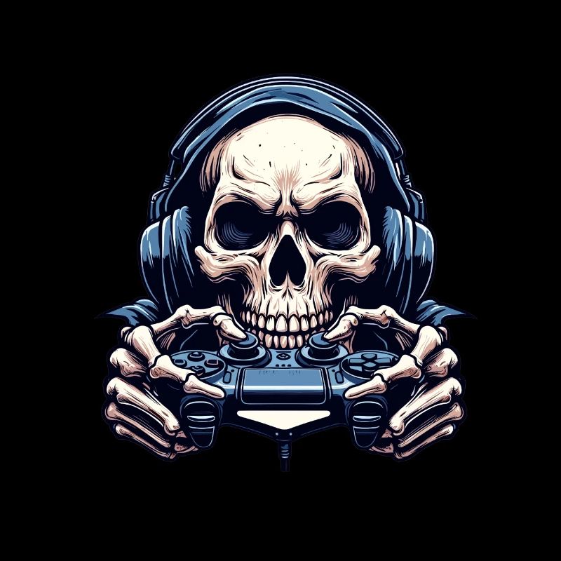 Skeleton with game controller. design for Gamer