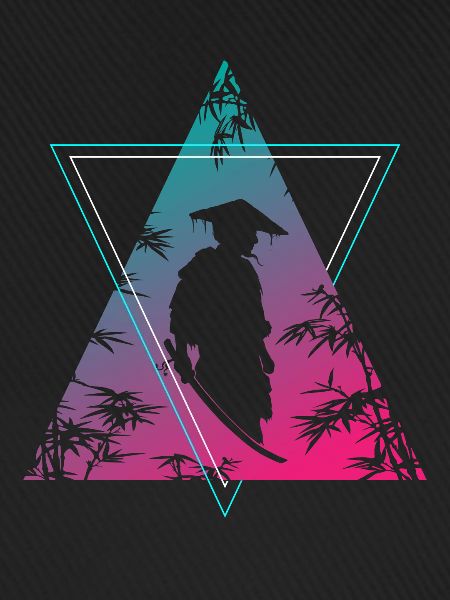 Neon Samurai Moderner Krieger Geist