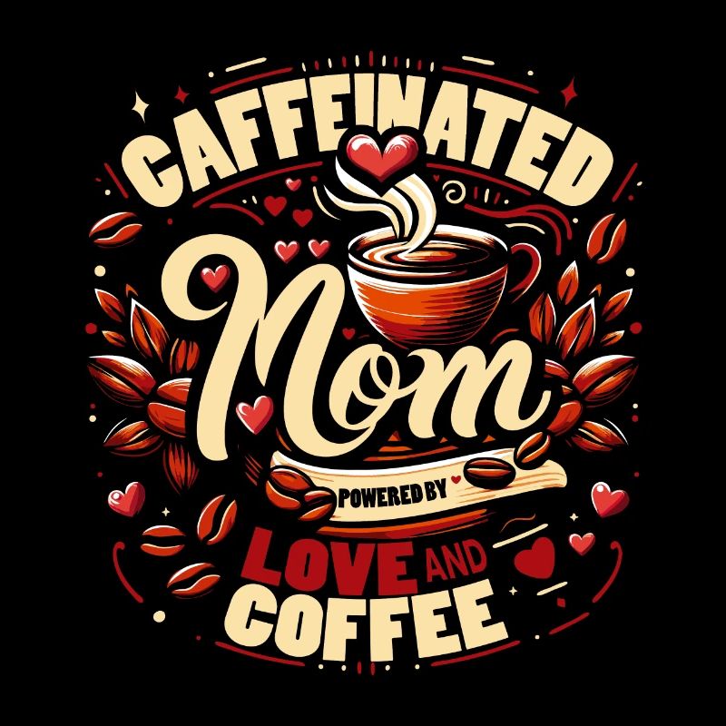 Caffeinated Mom Design Powered by Love and Coffee