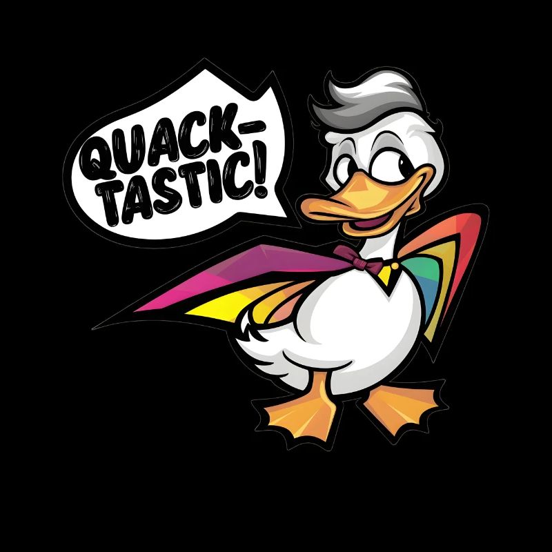Ente Superheld Quacksalber Kunstdruck