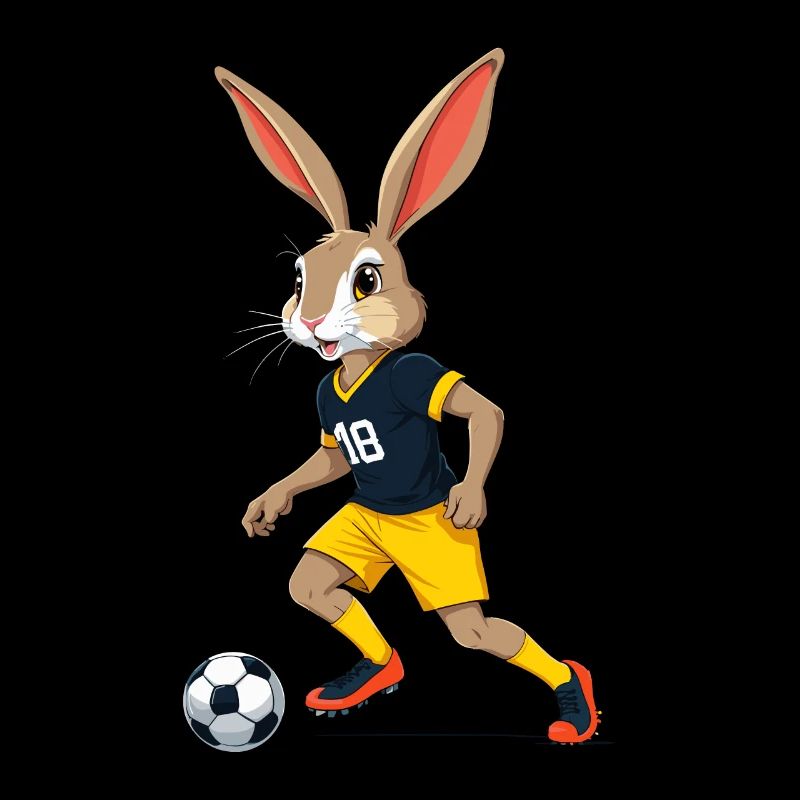 Easter Bunny Soccer Player and Easter Soccer Design