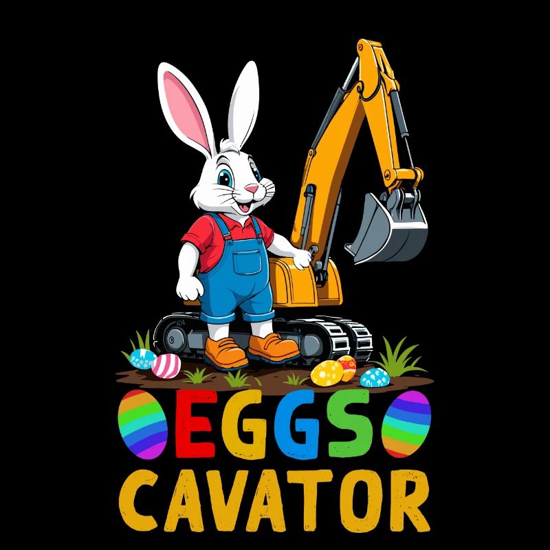 Lustiger Ostern Spruch Osterhase Baggerfahrer