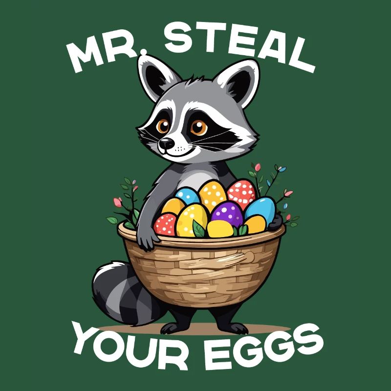 Funny Raccoon Easter Eggs Thief Design