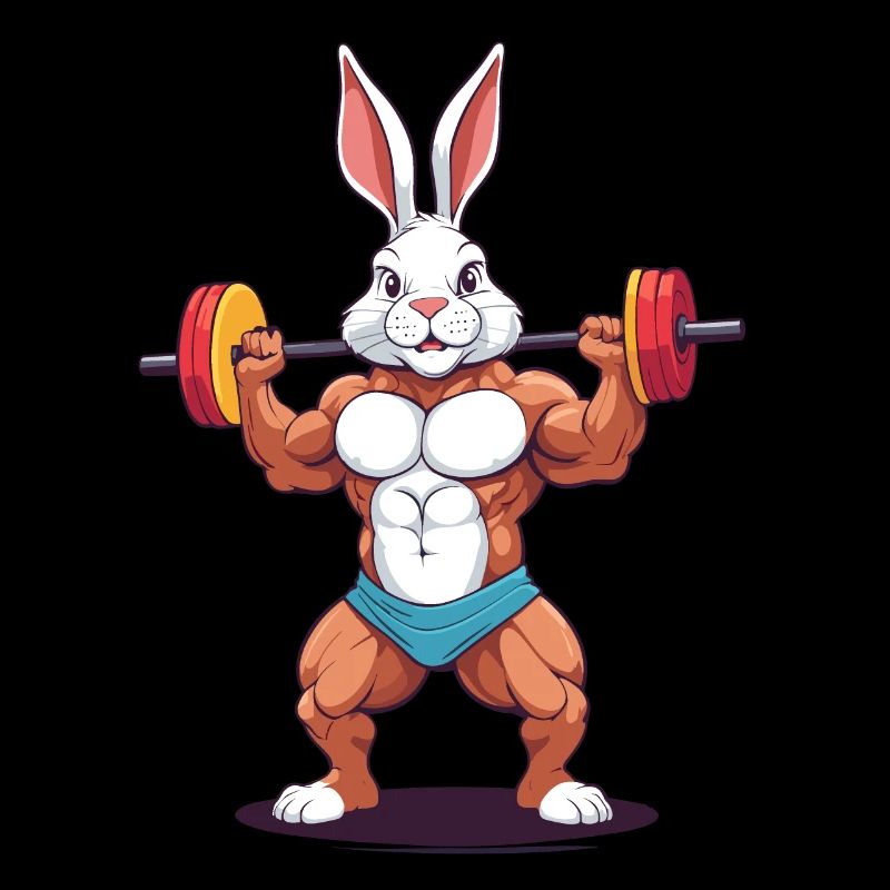 Osterhase Lustiger Bodybuilder Tier Workout