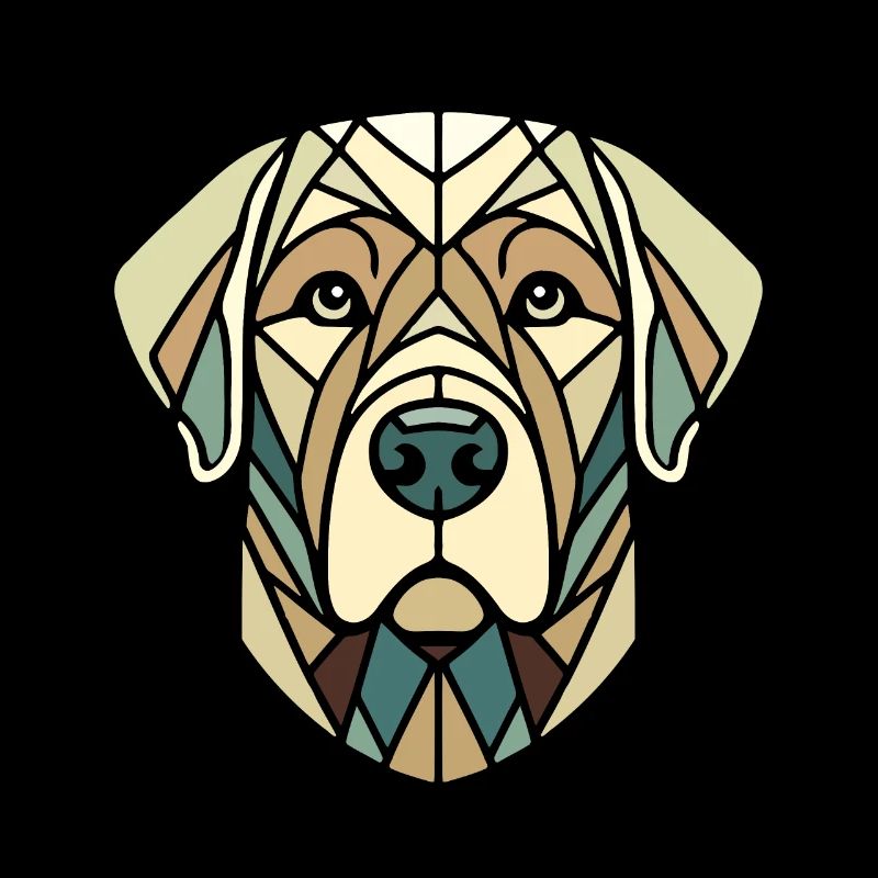 Labrador head, retriever, geometric art, polygon