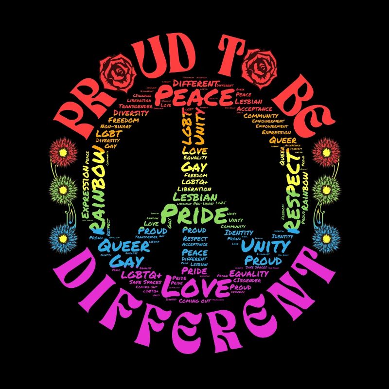 Proud to be different - Peace Logo Pride Love