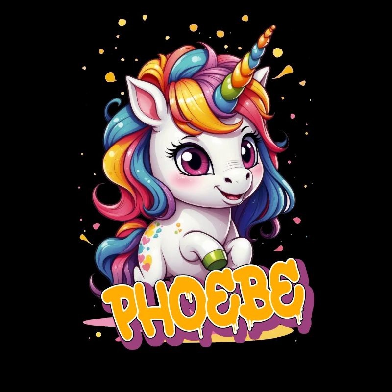 PHOEBE - Schöner Mädchen Name mit süßem Einhorn