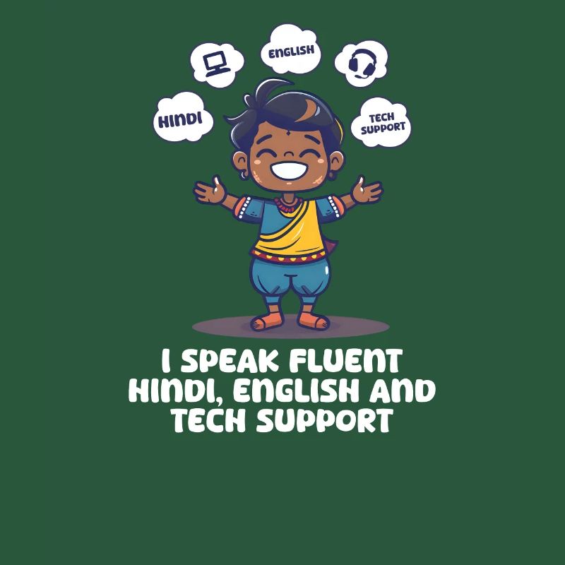 Indianer sprechen Hindi, Englisch Technischer Support