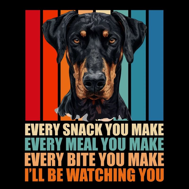 Doberman Dog CHAQUE COLLATION QUE VOUS FAITES Fun
