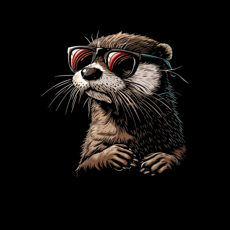 Otter glasses illustration