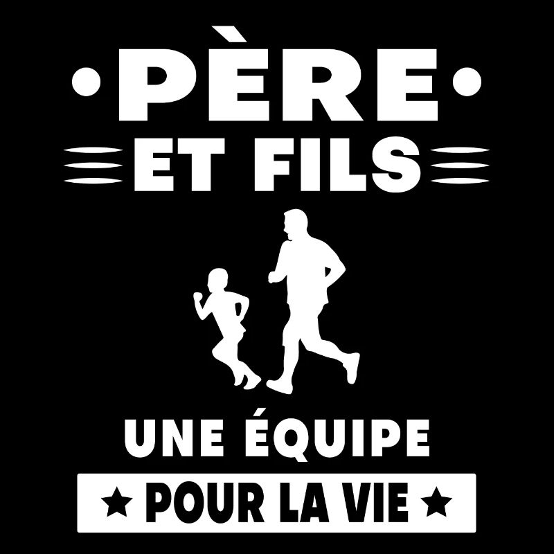 Father and Son Running Duo Man Dad Runner