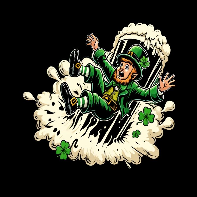 Fallender Leprechaun (Irischer Kobold)