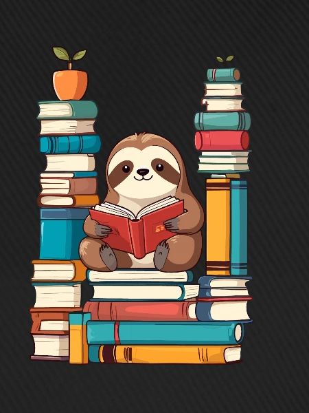 Funny Book Lover Sloth