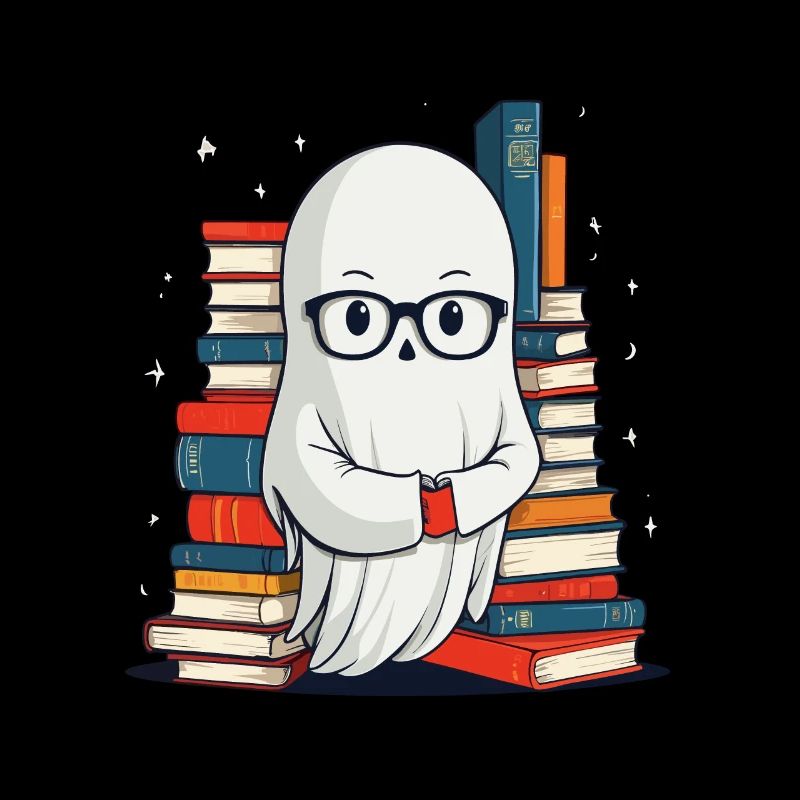 Book Lover Style Reading Halloween Ghost