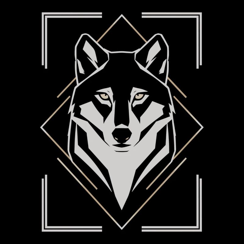 Stylish Wolf Head Geometric