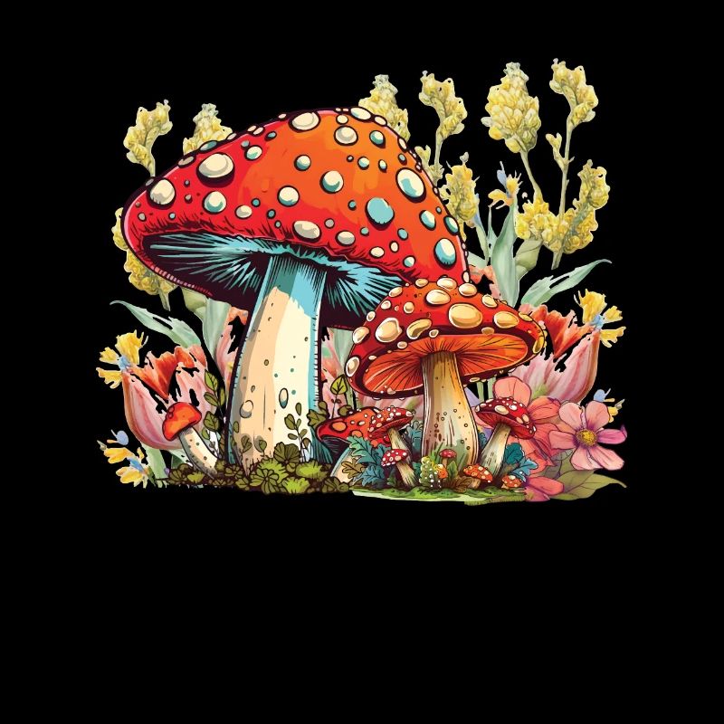 Champignon sauvage et lune Pas de temps, je cherche