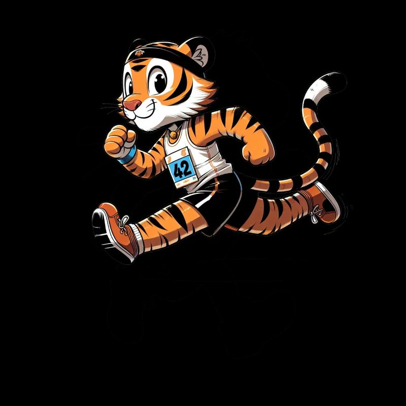 Cute Marathon Runner Tiger