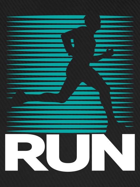 Runner Silhouette on Stripe Background