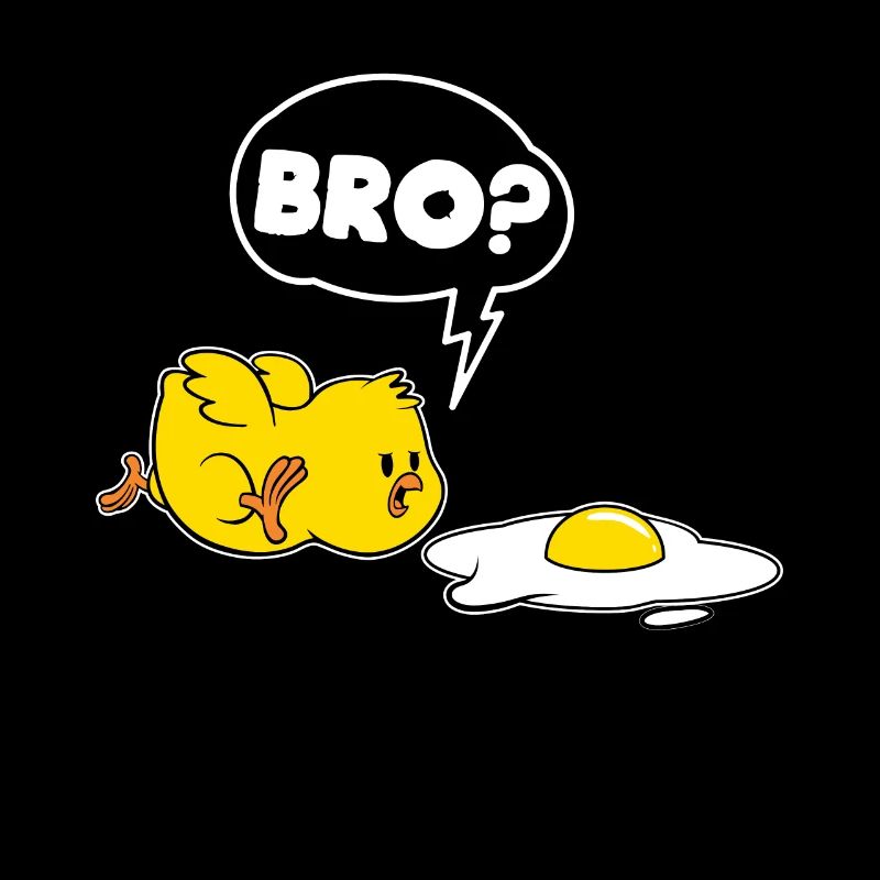 Funny chick and eggs