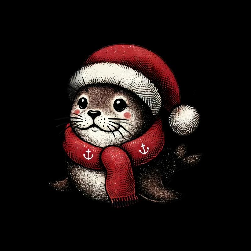 Motif mignon de sceau de Noël