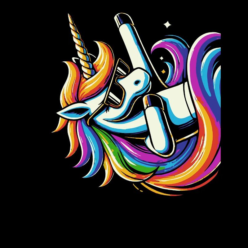 Regenbogen Einhorn mit Sonnenbrille Comic Kunst