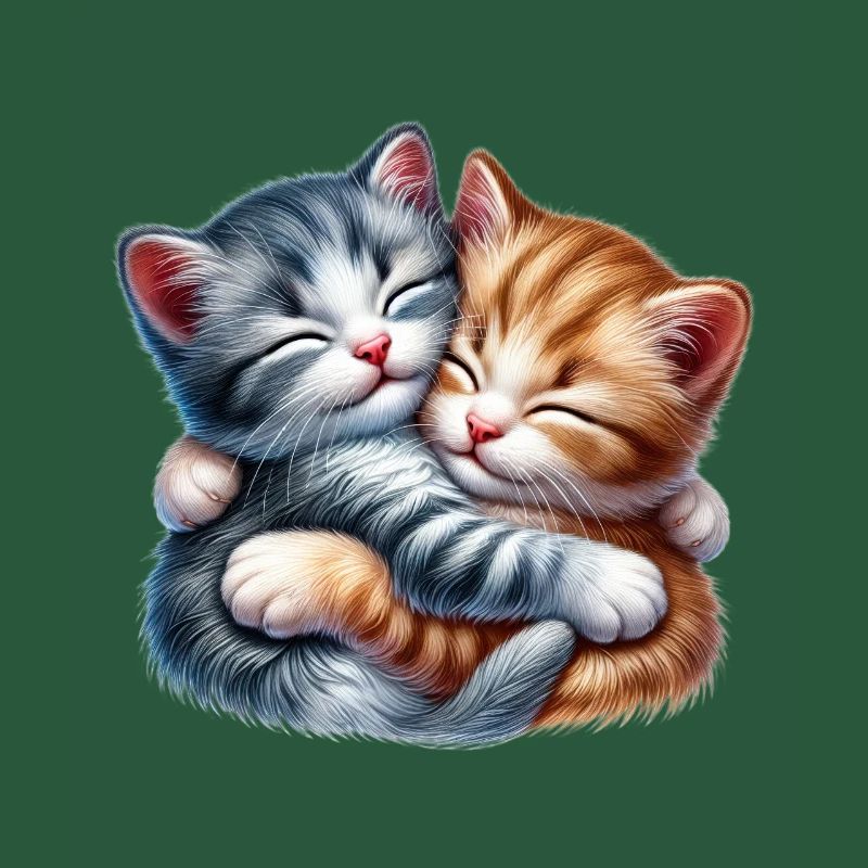 Deux chatons câlins dans une étreinte affectueuse